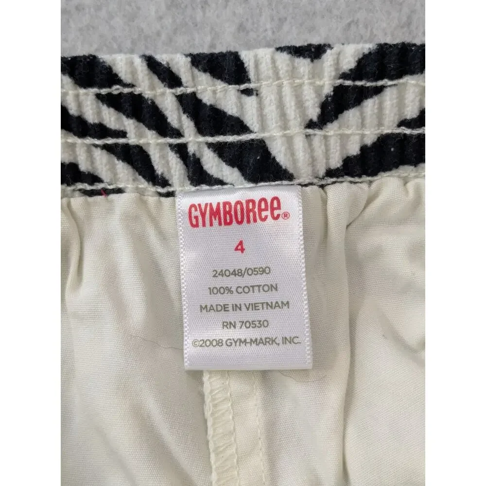 Gymboree Girls Skirt Skort Size 4 Zebra Animal Print 100% Cotton Built in Shorts
